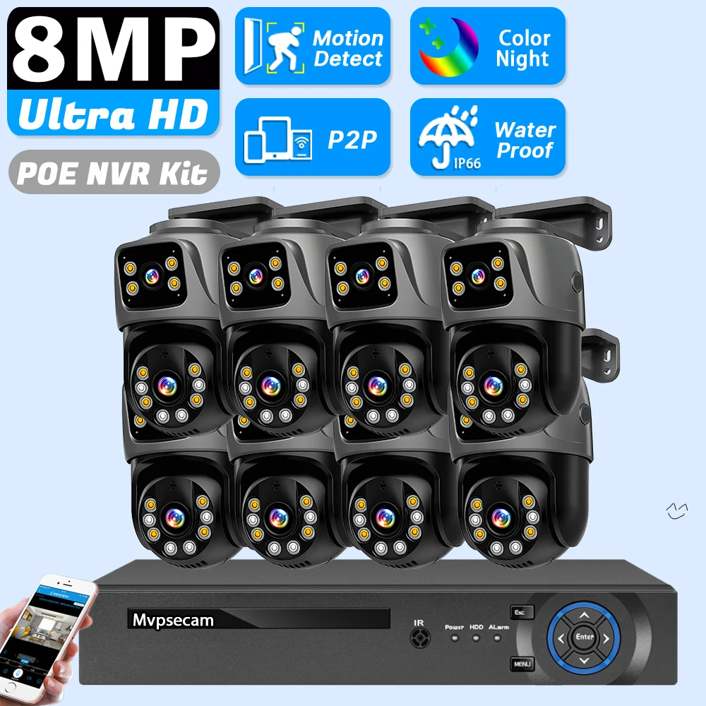 3K 6MP Full HD Dual Lens POE PTZ Security Camera System Kit XMEYE 4K 8CH POE NVR Kit Home CCTV Video Surveillance Camera System
3K 6MP Full HD Dual Lens POE PTZ Security Camera System Kit XMEYE 4K 8CH POE NVR Kit Home CCTV Video Surveillance Camera System