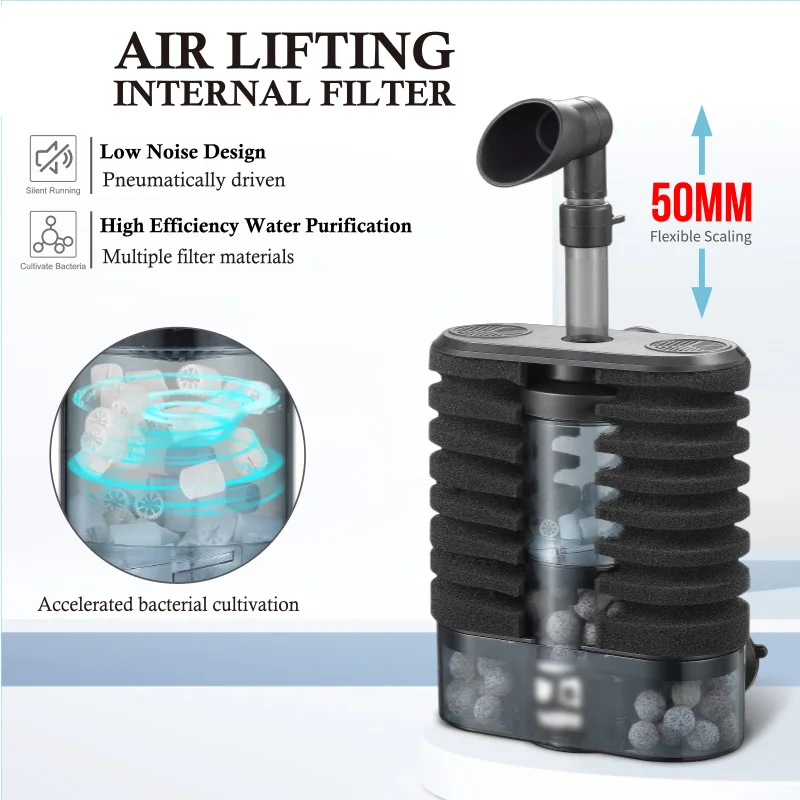 Aquarium Filter Air Lifting Internal Filter for Small Medium-sized Fish Tanks Filtering Impurities Provide Oxygen Content
Aquarium Filter Air Lifting Internal Filter for Small Medium-sized Fish Tanks Filtering Impurities Provide Oxygen Content