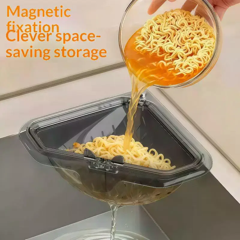 Sink Food Catcher Basket Magnetic Suction Drainage Triangle Drying Kitchen Sink Drain Strainer Corner Basket for Scrap Fruits
Sink Food Catcher Basket Magnetic Suction Drainage Triangle Drying Kitchen Sink Drain Strainer Corner Basket for Scrap Fruits