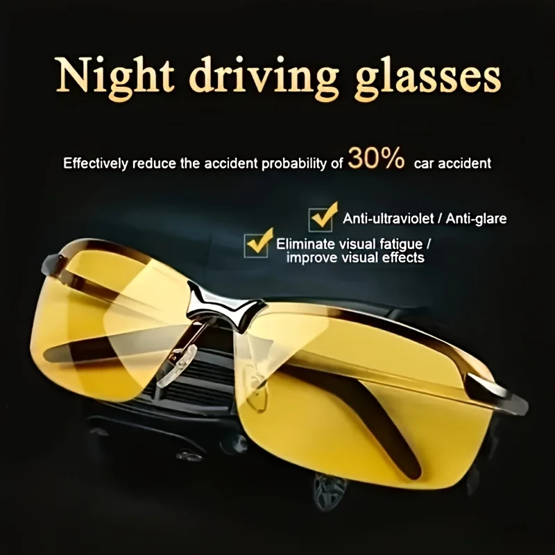 1 Pc night vision driving glasses, anti glare yellow tone, night safety enhanced clarity, suitable for sports and daily fishing
1 Pc night vision driving glasses, anti glare yellow tone, night safety enhanced clarity, suitable for sports and daily fishing