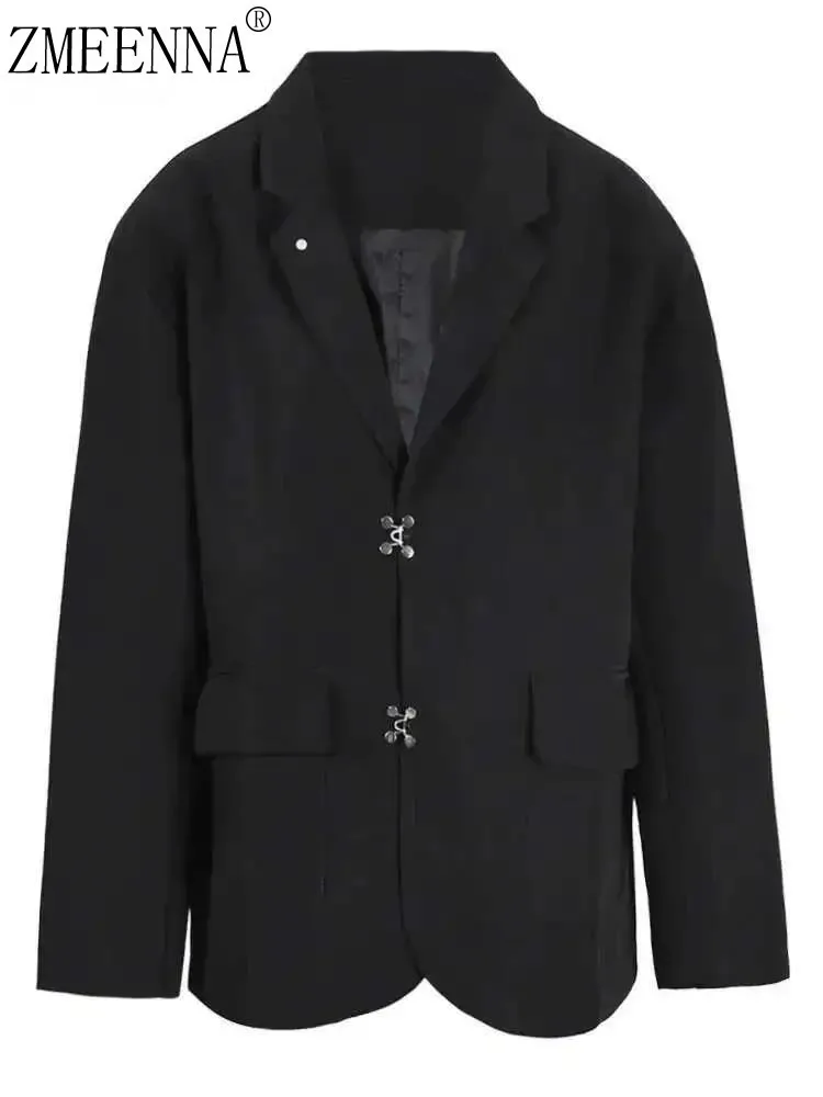 ZMEENNA Elegant Two Button Blazer Women's Chic Classic Jacket Sophisticated Black Coat Trendy Ladies Fashion Outerwear ZM938
ZMEENNA Elegant Two Button Blazer Women's Chic Classic Jacket Sophisticated Black Coat Trendy Ladies Fashion Outerwear ZM938