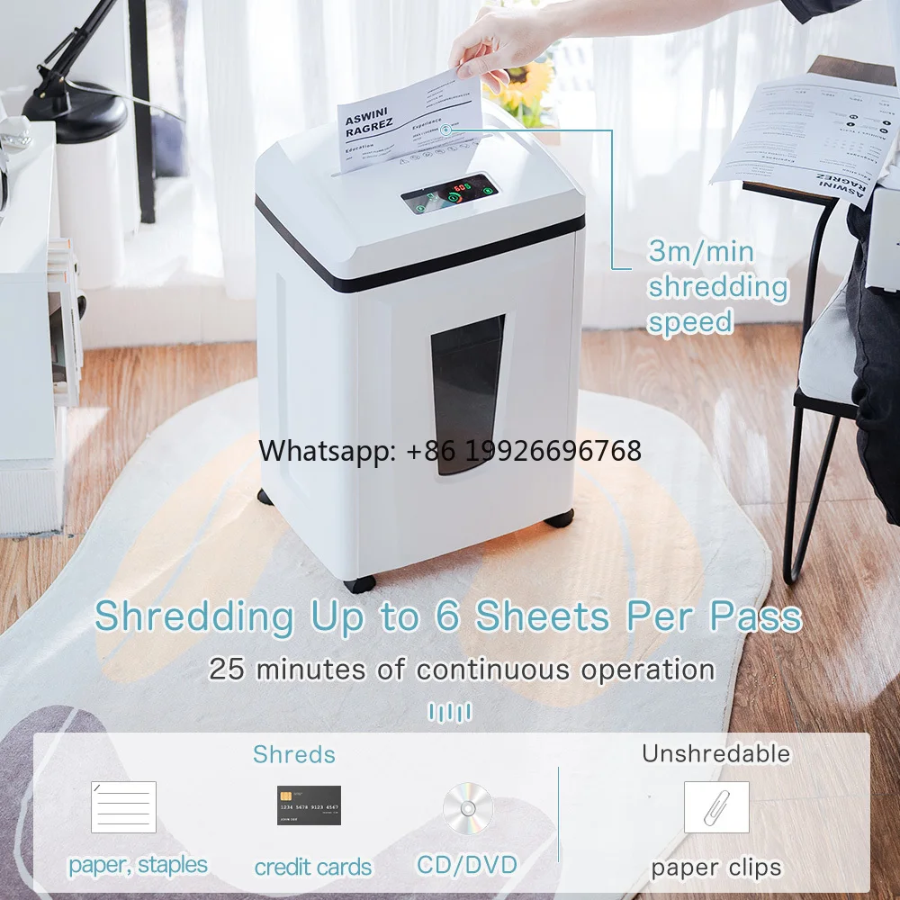 CE FCC Certified Industrial Grade P7 Micro-Cut 6 Sheet 23L CD Destroyer Paper Shredder for Office Home Use Professional Security
CE FCC Certified Industrial Grade P7 Micro-Cut 6 Sheet 23L CD Destroyer Paper Shredder for Office Home Use Professional Security