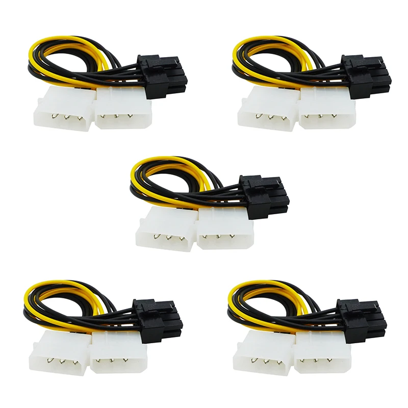 5pcs 17.5cm 8Pin To Dual 4Pin Video Card Power Cord Y Shape 8 Pin PCI Express To Dual 4 Pin Molex Graphics Card Power Cable
5pcs 17.5cm 8Pin To Dual 4Pin Video Card Power Cord Y Shape 8 Pin PCI Express To Dual 4 Pin Molex Graphics Card Power Cable