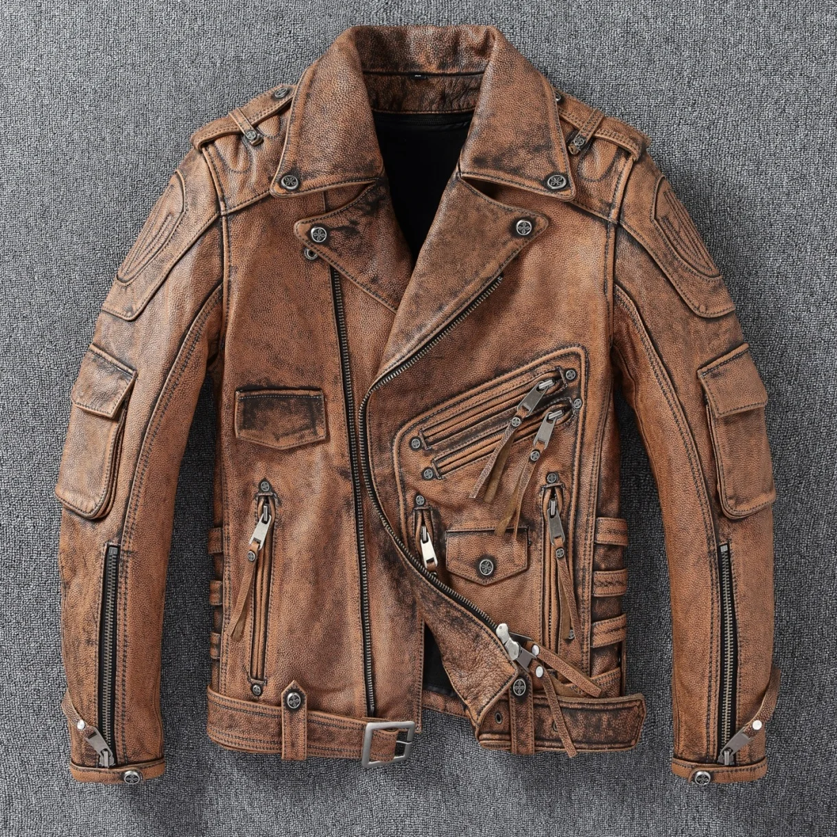 2025 Men's Top Grain Leather Harley Motorcycle Jacket with Detachable Lining and Protective Padding, Short Style Coat
2025 Men's Top Grain Leather Harley Motorcycle Jacket with Detachable Lining and Protective Padding, Short Style Coat