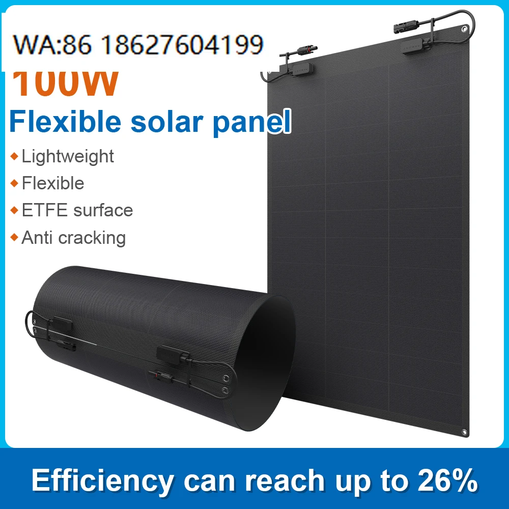 IP67 Waterproof 100W Anti-Crack HPBC ETFE Frameless Solar Panel Full Black Flexible 26% Efficiency Balcony RV Boat
IP67 Waterproof 100W Anti-Crack HPBC ETFE Frameless Solar Panel Full Black Flexible 26% Efficiency Balcony RV Boat