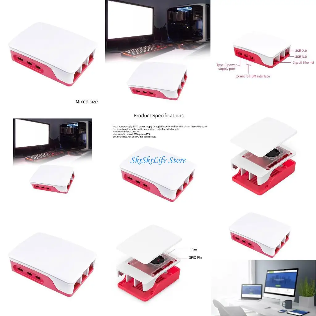 E65E Efficient Cooling ABS Case Box with Cooling Fan Heatsinks for RPI 5 Enclosure
E65E Efficient Cooling ABS Case Box with Cooling Fan Heatsinks for RPI 5 Enclosure