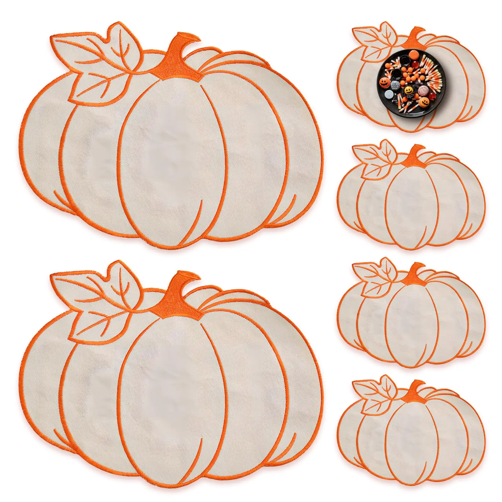 Fall Pumpkin Placemats Thanksgiving Harvest Autumn Orange Table Placemats for Halloween Christmas Home Table Kitchen Decorations
Fall Pumpkin Placemats Thanksgiving Harvest Autumn Orange Table Placemats for Halloween Christmas Home Table Kitchen Decorations
