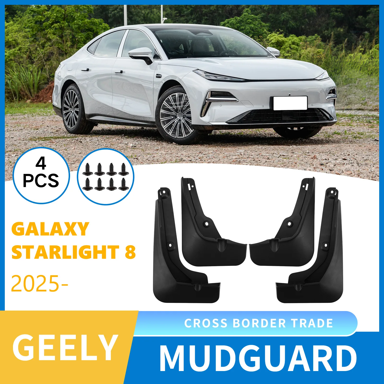 Mudguard suitable for Geely Galaxy Starlight 8 2025 car mudguard
Mudguard suitable for Geely Galaxy Starlight 8 2025 car mudguard