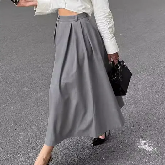 Autumn and Winter New Grey High Waisted Skirt, Fashionable Temperament Versatile Commuting A-line Skirt, Long Skirt for Women
Autumn and Winter New Grey High Waisted Skirt, Fashionable Temperament Versatile Commuting A-line Skirt, Long Skirt for Women