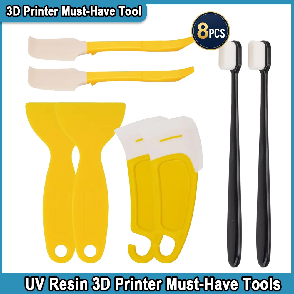 8pcs UV Resin 3D Printer Must-Have Tools, Scrapers, Silicone Spatulas,Brushes for Resin Transfer Cleanin,3D Printer Accessories
8pcs UV Resin 3D Printer Must-Have Tools, Scrapers, Silicone Spatulas,Brushes for Resin Transfer Cleanin,3D Printer Accessories
