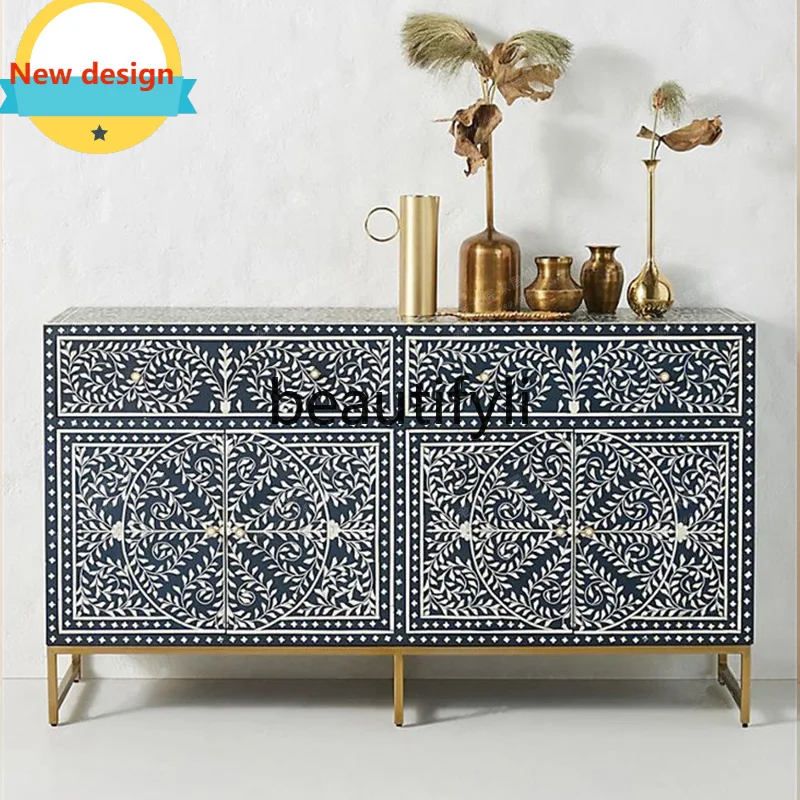 A139 American Style Hand-Painted Vintage Distressed Sideboard French Light Luxury Solid Wood Entryway Cabinet 
A139 American Style Hand-Painted Vintage Distressed Sideboard French Light Luxury Solid Wood Entryway Cabinet