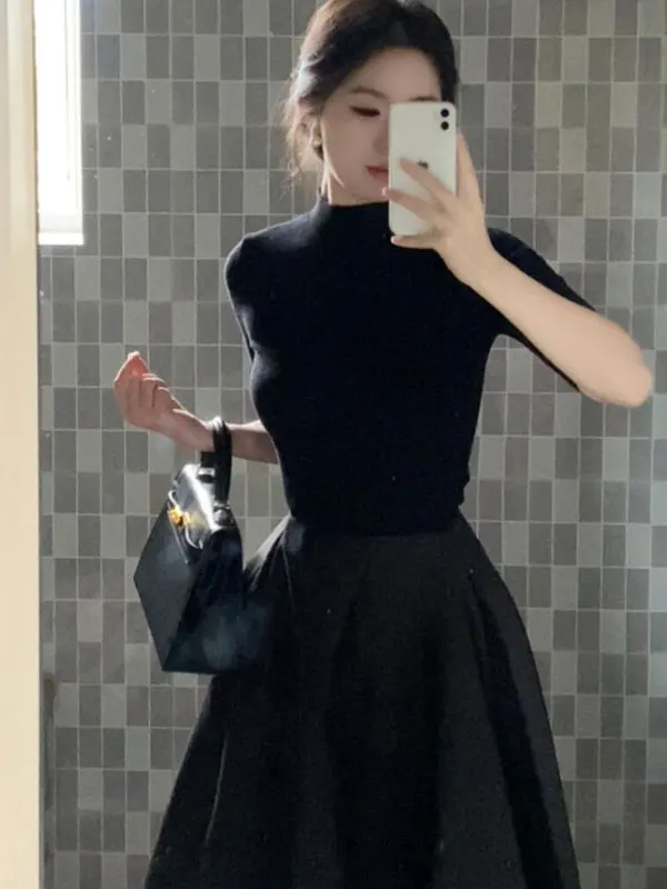 Ele Gentle Sle Two-Piece Set Soft Colors Charming Top f-Skirt Spring Faion Women's Clothing Casual Wear
Ele Gentle Sle Two-Piece Set Soft Colors Charming Top f-Skirt Spring Faion Women's Clothing Casual Wear