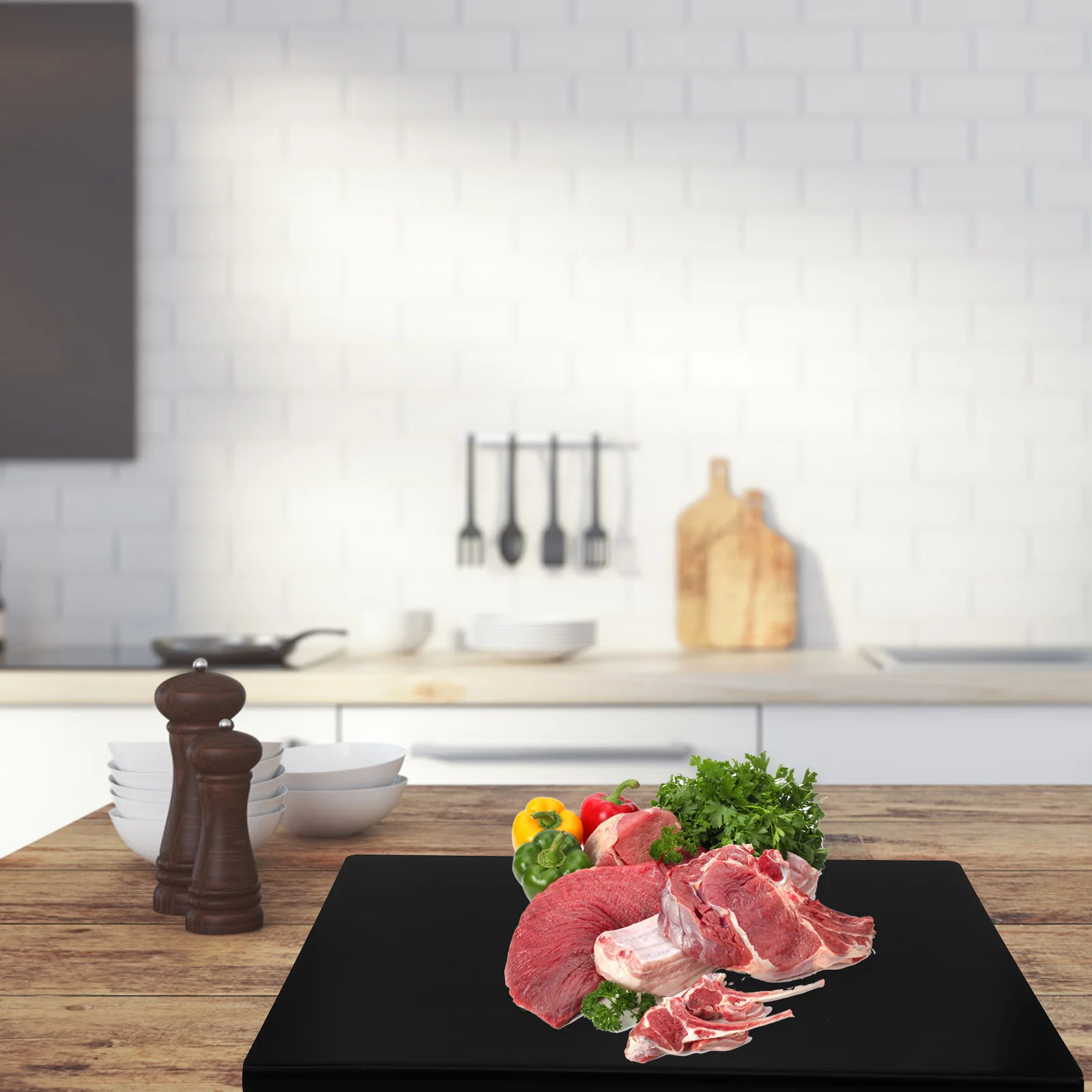 Acrylic Cutting Board Black Nonslip Kitchen Tool For Vegetable Meat Fruits Fish Square Simple Design Safe Material
Acrylic Cutting Board Black Nonslip Kitchen Tool For Vegetable Meat Fruits Fish Square Simple Design Safe Material