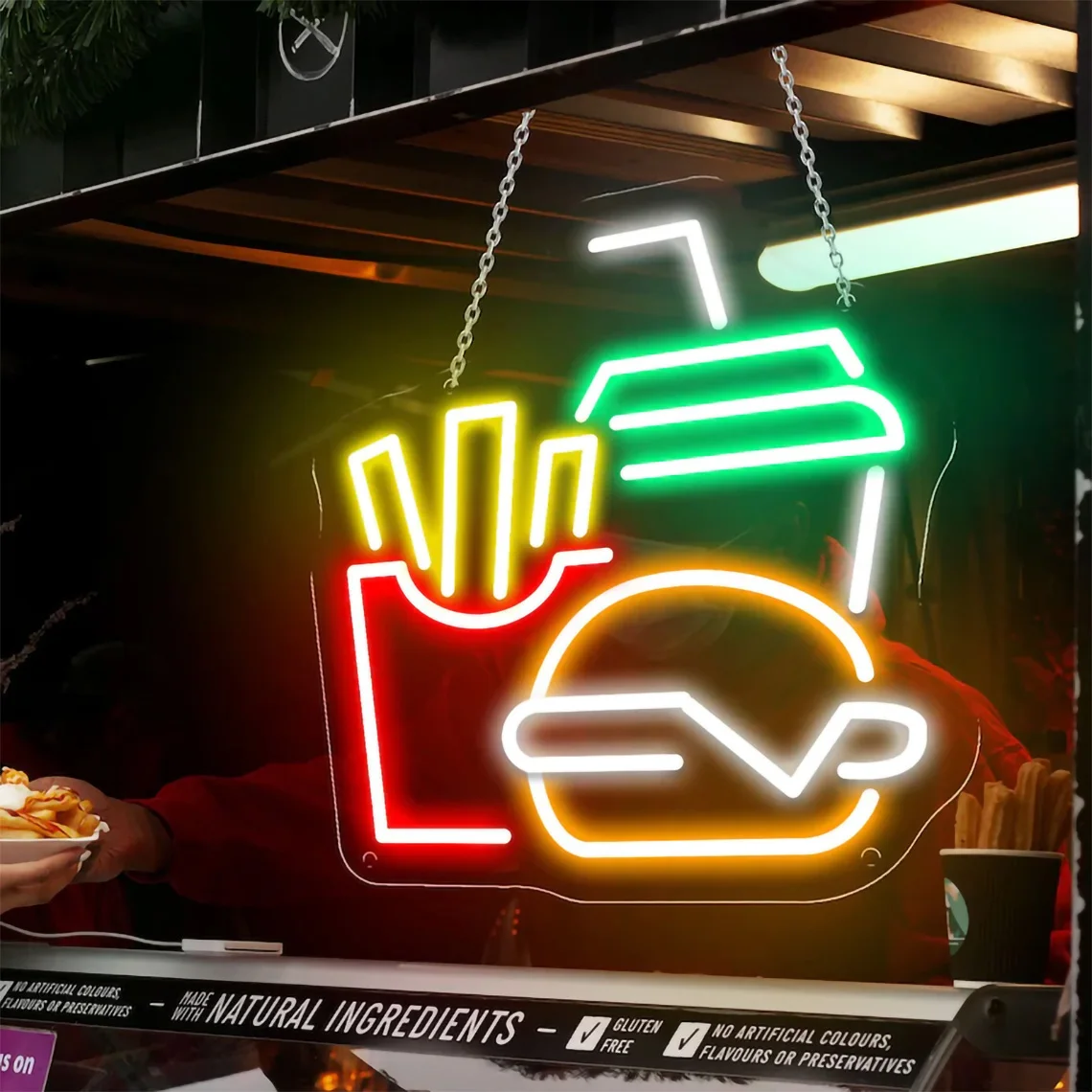 Burger Fries Drinks Neon Sign Burger Neon Restaurant Home Wall Decor Street Fast Food Coffee Shop Bar Art Decor Art Sign
Burger Fries Drinks Neon Sign Burger Neon Restaurant Home Wall Decor Street Fast Food Coffee Shop Bar Art Decor Art Sign