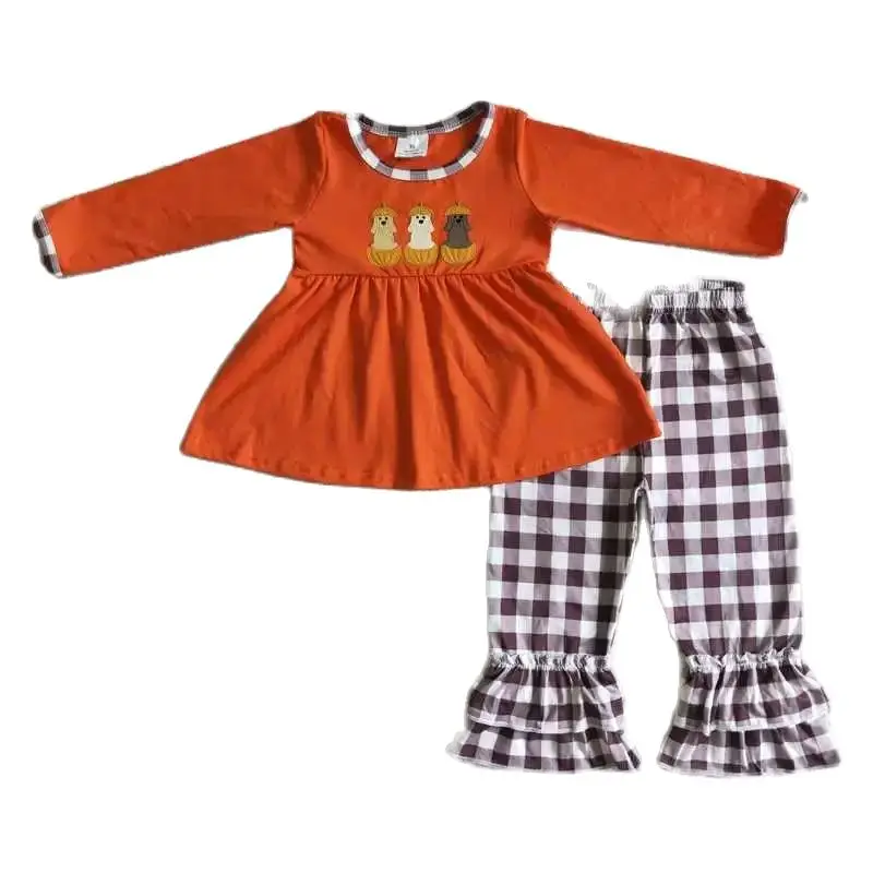 2022 Baby Western Girls Halloween RTS Orange Long Sleeve Dress Black Plaid Print Pants Girls Suit Hot Selling Fashion For Kids
2022 Baby Western Girls Halloween RTS Orange Long Sleeve Dress Black Plaid Print Pants Girls Suit Hot Selling Fashion For Kids