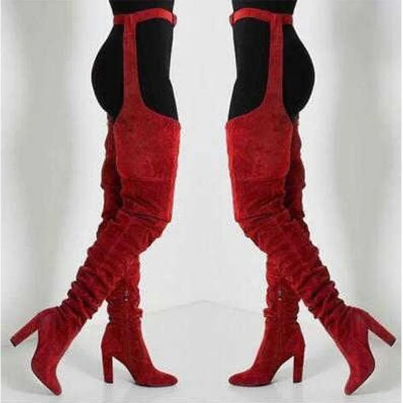 Suede Belt Sexy Thigh Boots Woman Winter 2025 Pointed Toe Thick Heel Fashion Catwalk Over The Knee Boots Women's Boots
Suede Belt Sexy Thigh Boots Woman Winter 2025 Pointed Toe Thick Heel Fashion Catwalk Over The Knee Boots Women's Boots