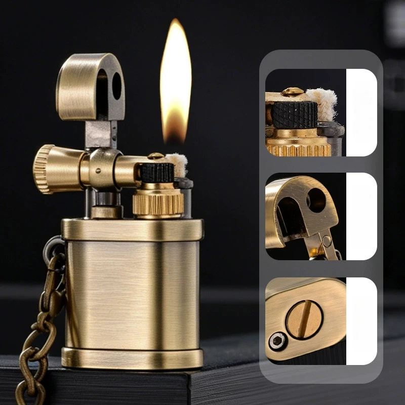 Metal keychain pendant grinding wheel lighter outdoor portable mini personalized trendy men's gift cigarette lighter
Metal keychain pendant grinding wheel lighter outdoor portable mini personalized trendy men's gift cigarette lighter