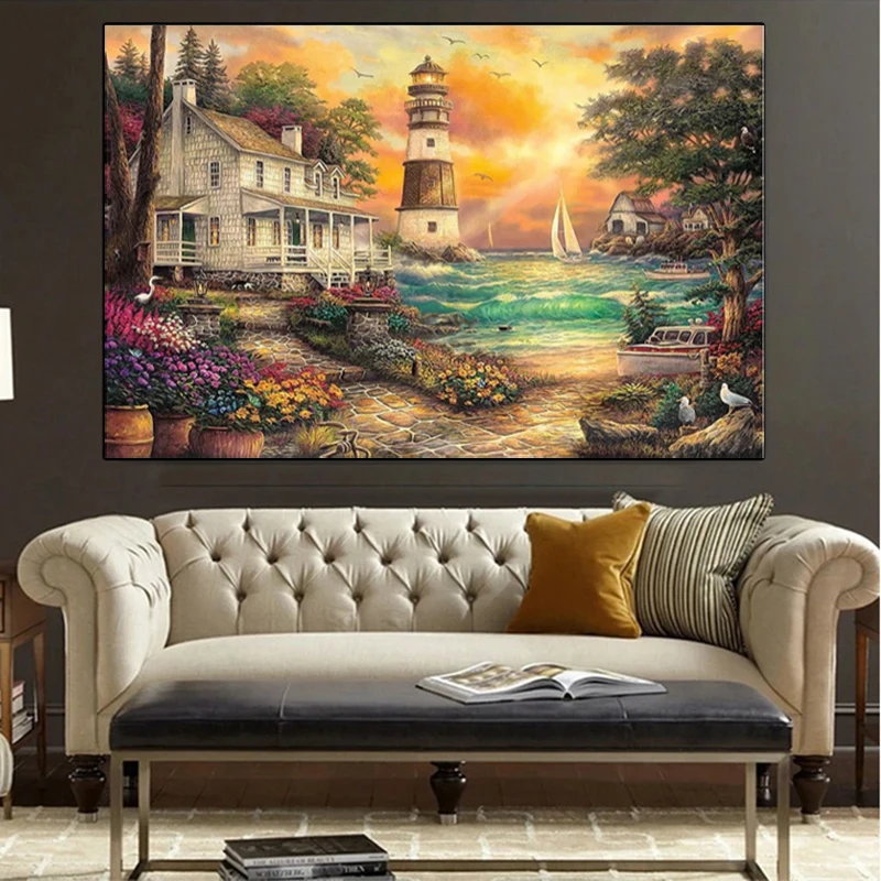 5D Diamond Painting Kit Coast Cottage Lighthouse Landscape 5D Diamond Embroidery Full Square Round Drill Mosaic Home Decoration
5D Diamond Painting Kit Coast Cottage Lighthouse Landscape 5D Diamond Embroidery Full Square Round Drill Mosaic Home Decoration