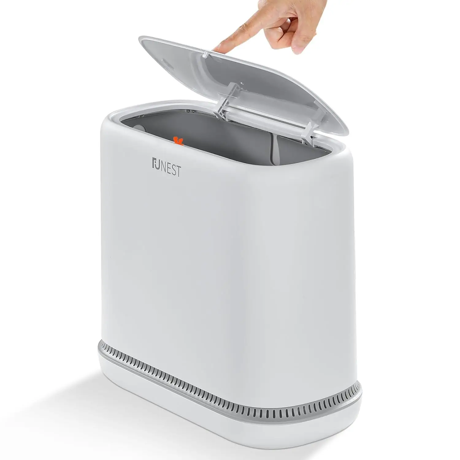 Slim 3.3 Gallon Bathroom Trash Can with Press-Top Lid, Odor-Sealing Design for Small Spaces in White
Slim 3.3 Gallon Bathroom Trash Can with Press-Top Lid, Odor-Sealing Design for Small Spaces in White