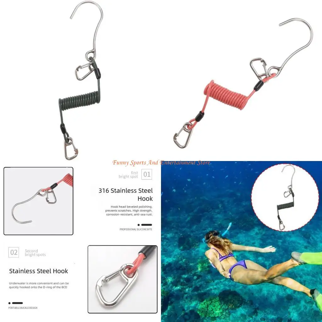 C4DE Stainless Steel Double Reef Hook with Spirals Coil Lanyard & Quickly Release Buckles
C4DE Stainless Steel Double Reef Hook with Spirals Coil Lanyard & Quickly Release Buckles