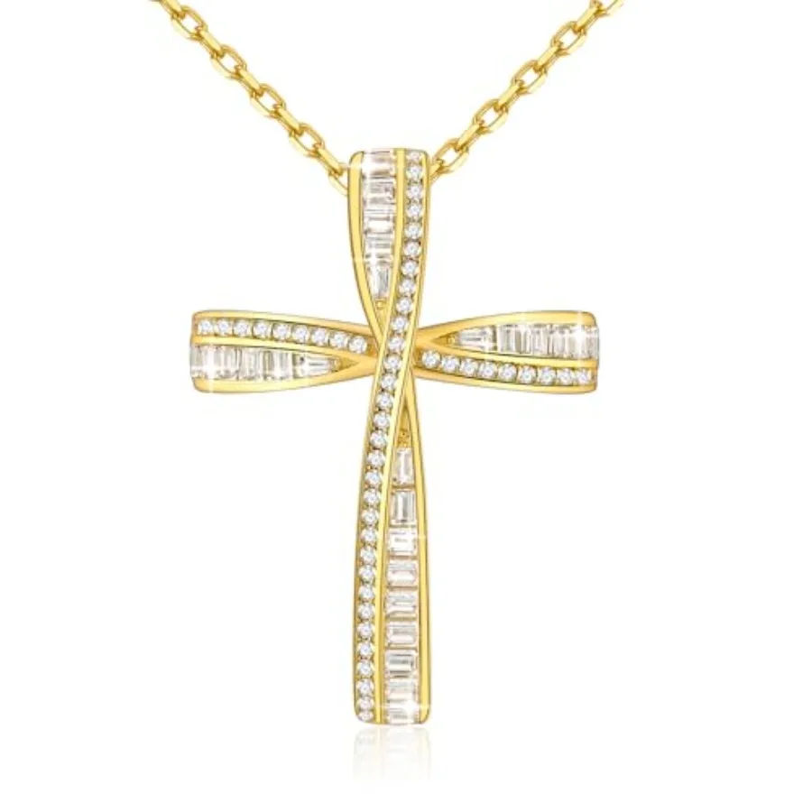Cross Necklace for Women, 925 Sterling Silver 18K Gold Plated Cross Necklaces for Women, Cross Pendant with 5A Cubic Zirconia D
Cross Necklace for Women, 925 Sterling Silver 18K Gold Plated Cross Necklaces for Women, Cross Pendant with 5A Cubic Zirconia D
