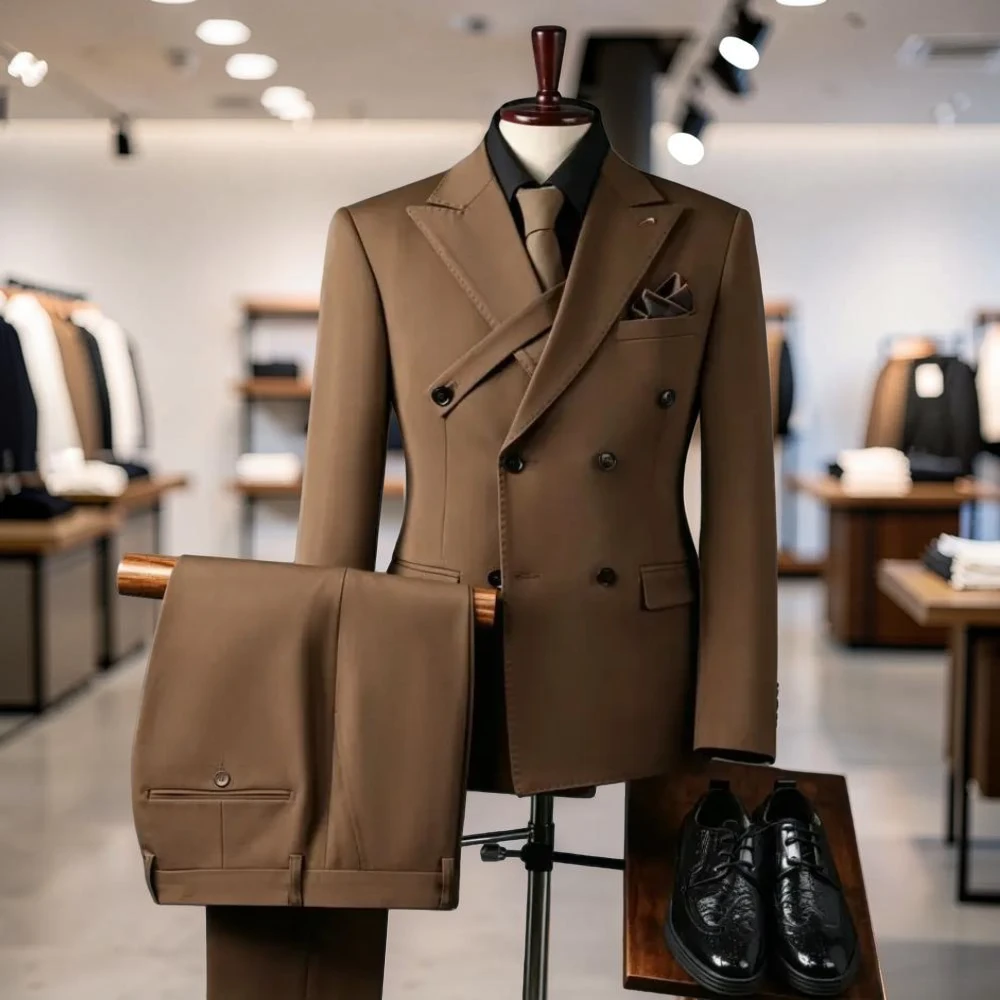 Double Breasted Formal Men Suits 2026 2 Piece Slim Fit Wedding Tuxedo Cross Belt Blazer Peak Lapel Stitch Trim Formal Prom Party
Double Breasted Formal Men Suits 2026 2 Piece Slim Fit Wedding Tuxedo Cross Belt Blazer Peak Lapel Stitch Trim Formal Prom Party