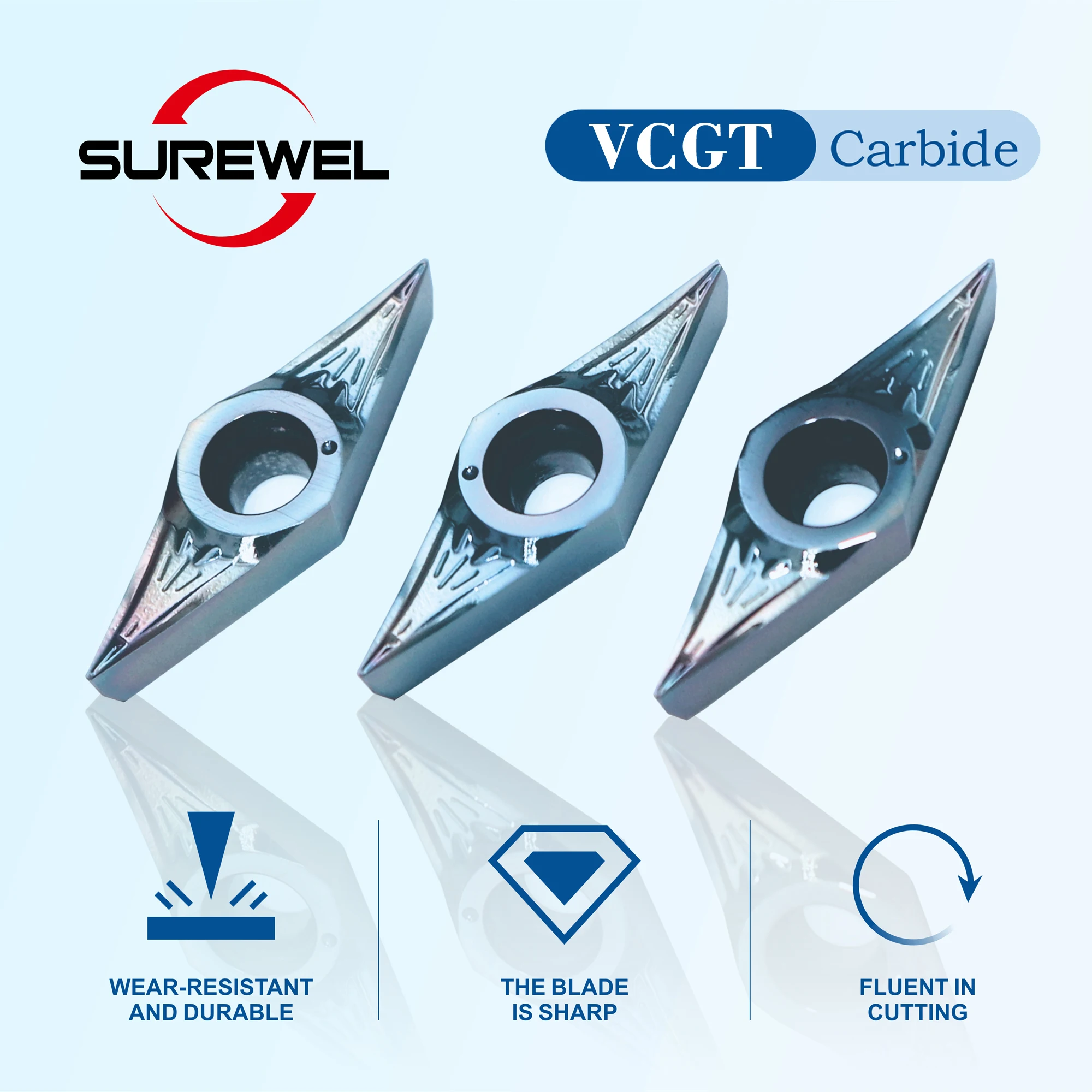 SUREWEL VCGT 110302 -SK VCGT 110304 -SK 10PCS Высокоглянцевые вставки из нержавеющей стали с ЧПУ с готовой токарной обработкой отверстия
SUREWEL VCGT 110302 -SK VCGT 110304 -SK 10PCS Высокоглянцевые вставки из нержавеющей стали с ЧПУ с готовой токарной обработкой отверстия