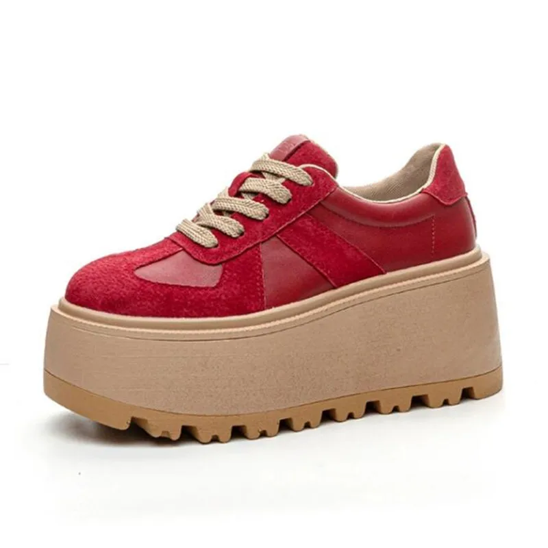 High Quality 8CM Genuine Leather Breathable New Fashion Chunky Sneaker Flats Booties Boots Spring Autumn Women Vulcanize Shoes
High Quality 8CM Genuine Leather Breathable New Fashion Chunky Sneaker Flats Booties Boots Spring Autumn Women Vulcanize Shoes