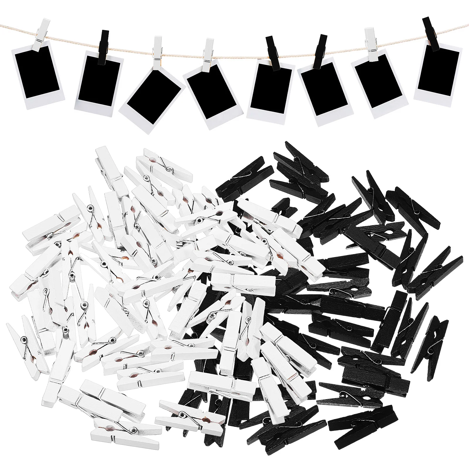 100 Pcs Decorative Clips Black and White Mini Tongs for Serving Clothespins Wood Cute Wooden Photo Hangers Wall
100 Pcs Decorative Clips Black and White Mini Tongs for Serving Clothespins Wood Cute Wooden Photo Hangers Wall