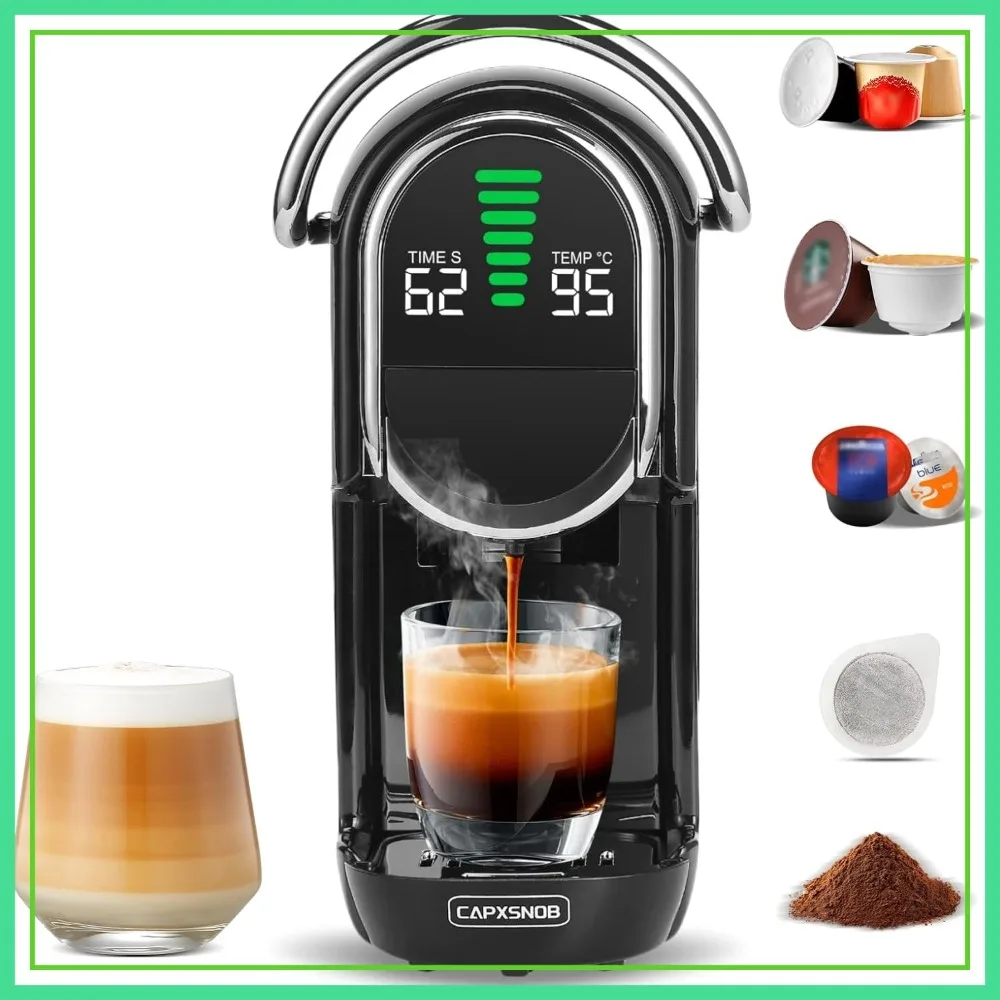 Mini Espresso Machine for Nespresso Original, Dolce Gusto, Lavazza Blue, ESE Pods, 19-Bar, Adjustable Temp & Cup Size, 21oz Reservoir
Mini Espresso Machine for Nespresso Original, Dolce Gusto, Lavazza Blue, ESE Pods, 19-Bar, Adjustable Temp & Cup Size, 21oz Reservoir
