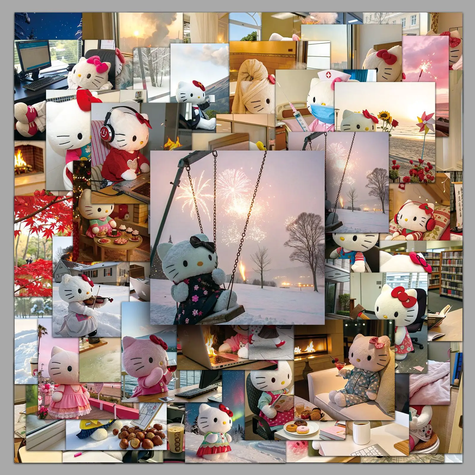 54PCS Cute Hello Kitty Graffiti Stickers Sanrio Cartoon Sticker Leisure Time Decoration Laptop Phone Guitar Car Bike Decals Gift 
54PCS Cute Hello Kitty Graffiti Stickers Sanrio Cartoon Sticker Leisure Time Decoration Laptop Phone Guitar Car Bike Decals Gift