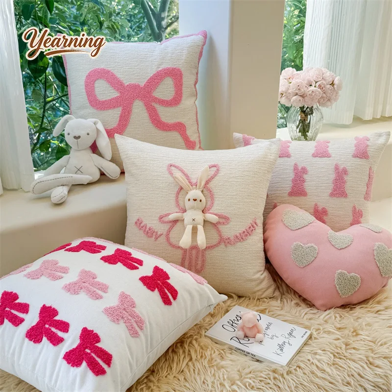Lovely Heart shaped Pillow Bowknot Pink Valentine s Day Small Rabbit Sofa Cushion Living Room Teenage Girl Pillow
Lovely Heart shaped Pillow Bowknot Pink Valentine s Day Small Rabbit Sofa Cushion Living Room Teenage Girl Pillow