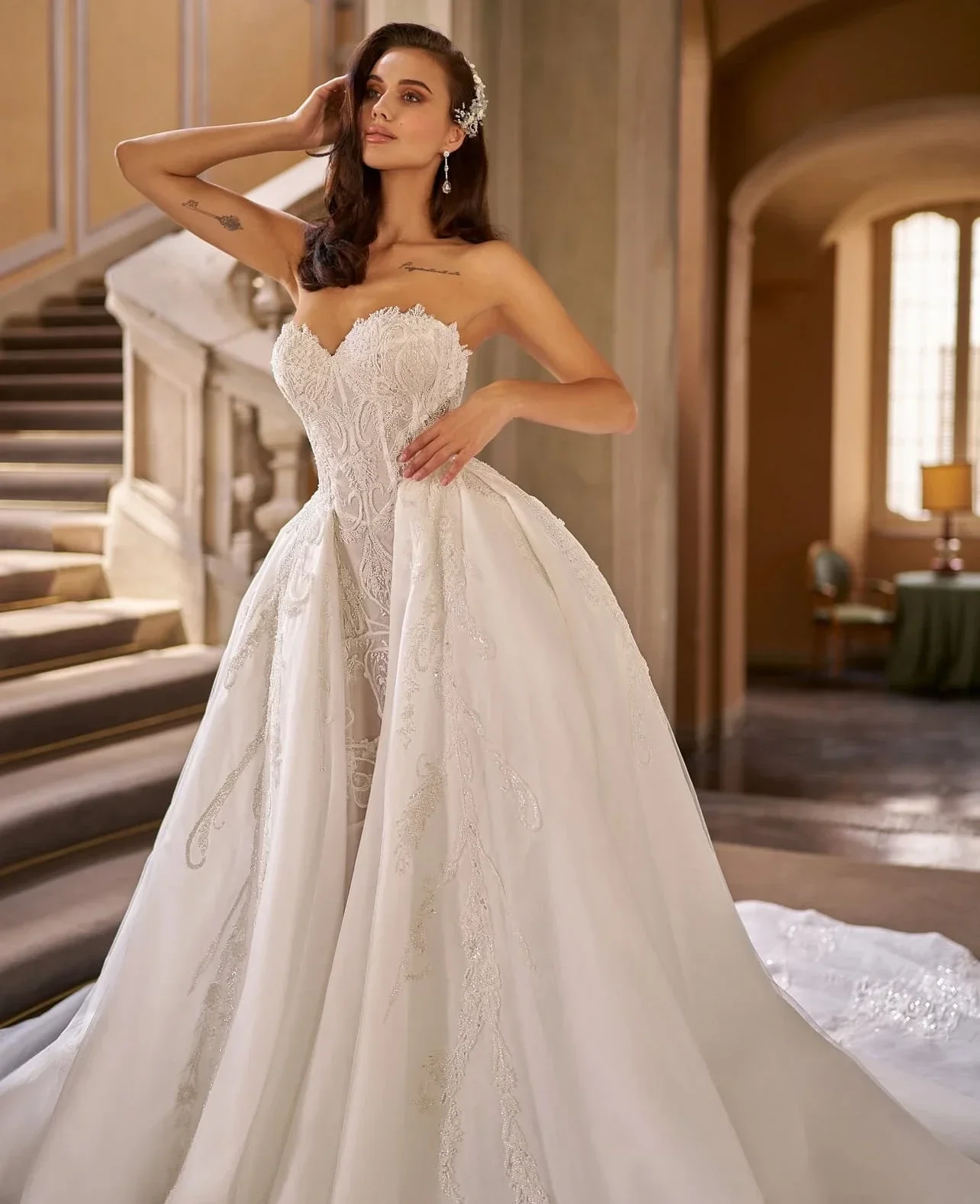 Customized Graceful Wedding Dress,Sweetheart Collar,Sleeveless Mermaid,Detachable trawl Women's Wedding dress Vestidos de novia
Customized Graceful Wedding Dress,Sweetheart Collar,Sleeveless Mermaid,Detachable trawl Women's Wedding dress Vestidos de novia