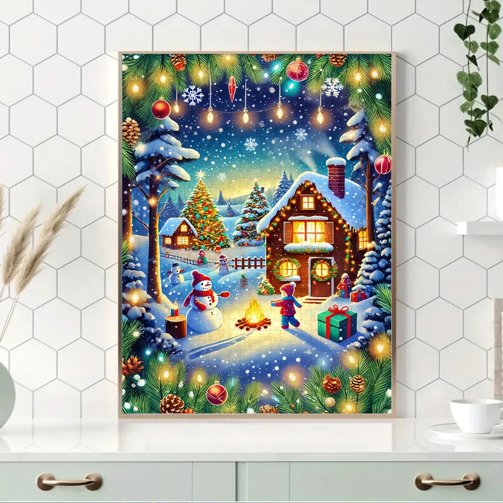 1000pcs Realistic Winter Holiday Puzzle - Enchanting Snow Village Scene with Christmas Decorations, High-Quality Printing, DIY
1000pcs Realistic Winter Holiday Puzzle - Enchanting Snow Village Scene with Christmas Decorations, High-Quality Printing, DIY