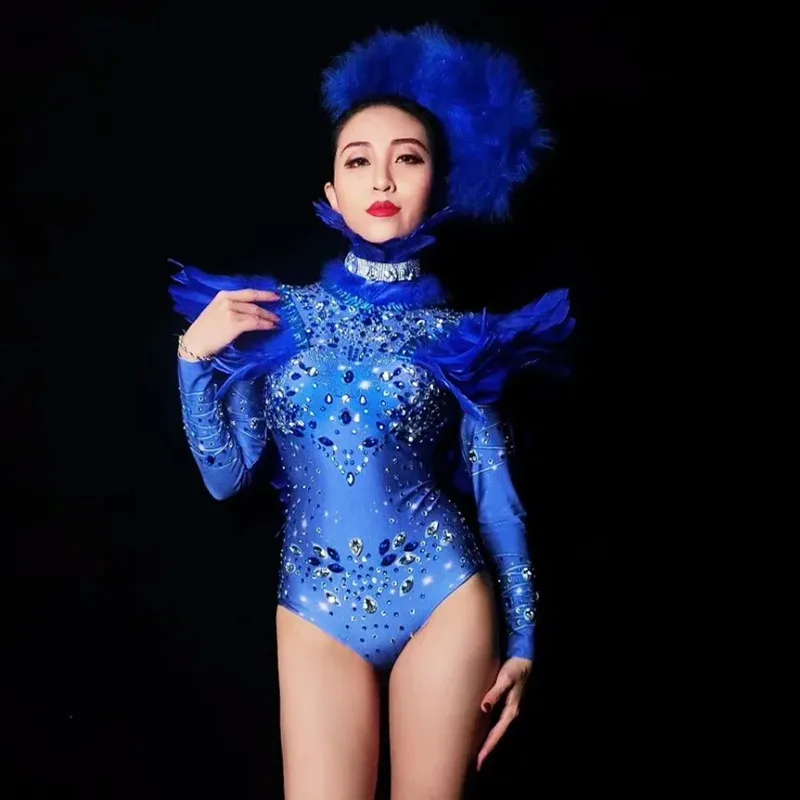 Blue Feather Crystals Bodysuit Bar Nightclub DJ Singer Stage Performance Costume Sexy Club Party Rave Outfit
Blue Feather Crystals Bodysuit Bar Nightclub DJ Singer Stage Performance Costume Sexy Club Party Rave Outfit