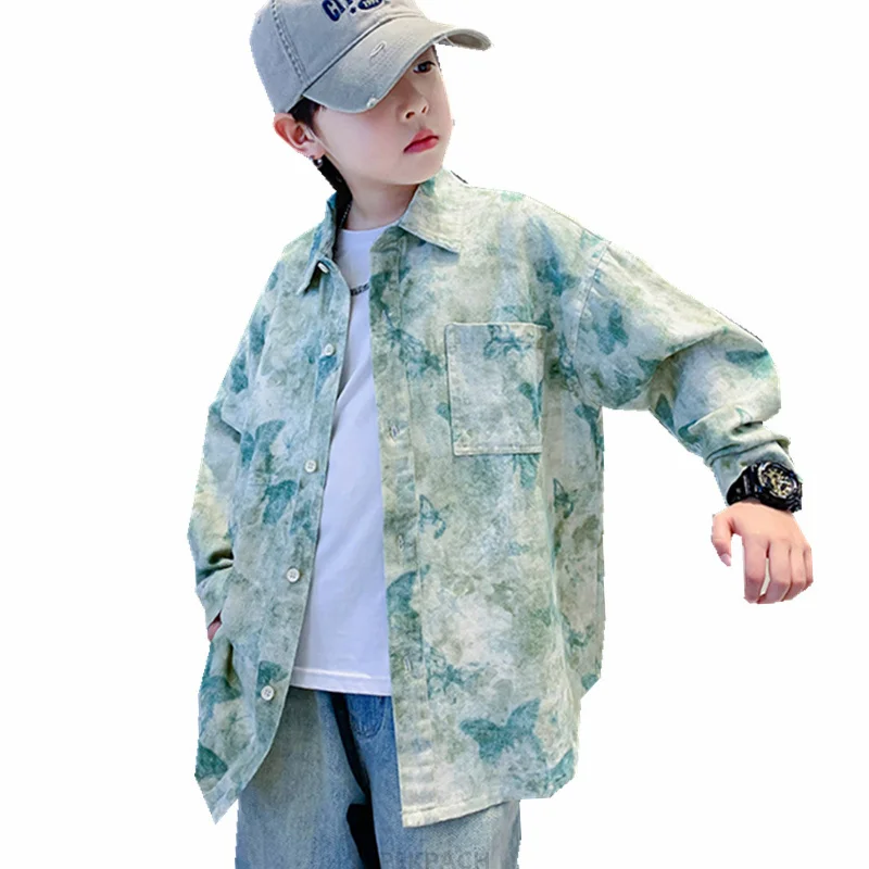 High Quality Children Long Sleeve Butterfly Print Shirt For Teens Boys Fashion Streetwear Outfit Blouse Kids Spring Clothing
High Quality Children Long Sleeve Butterfly Print Shirt For Teens Boys Fashion Streetwear Outfit Blouse Kids Spring Clothing