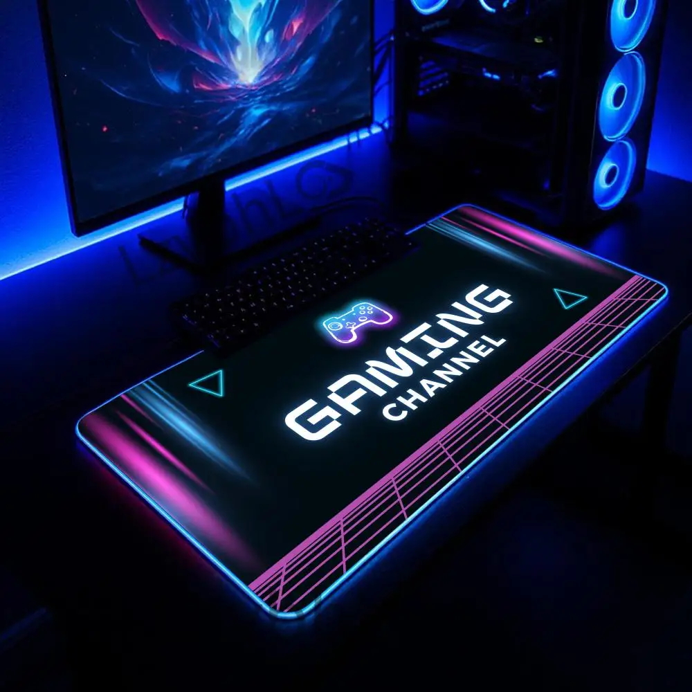 Glowing Gamer Mouse Pad Large RGB Gaming Mousepads LED Light Locked Edge Game Accessories Table Pads PC Keyboard Mat XXL 90x40cm