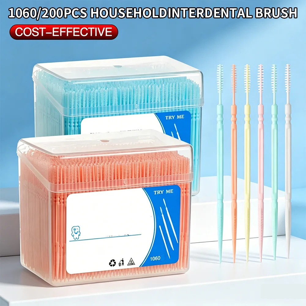 1060/200PCS Double Head Interdental Brushes Bulk Value Pack, Portable Teeth Gap Cleaner for Home Daily Oral Care
1060/200PCS Double Head Interdental Brushes Bulk Value Pack, Portable Teeth Gap Cleaner for Home Daily Oral Care
