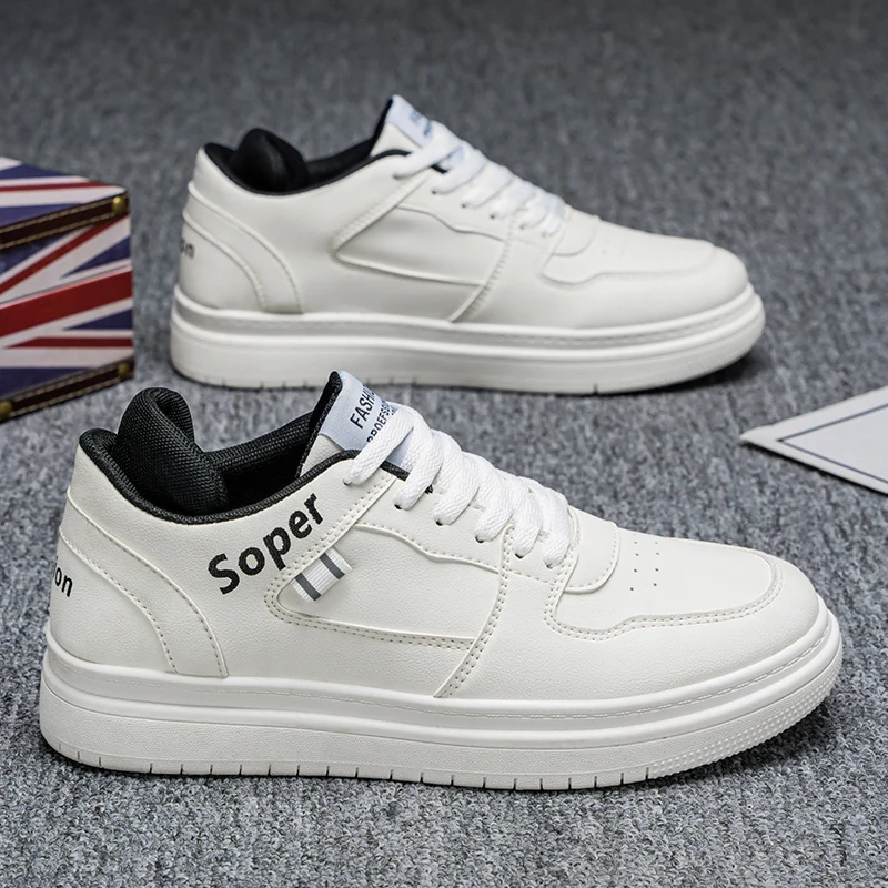 Mens Solid Leather Board Sneakers Lace Up Anti Abrasion Sole Youth Campus Street Short Travel Walking Shoes
Mens Solid Leather Board Sneakers Lace Up Anti Abrasion Sole Youth Campus Street Short Travel Walking Shoes