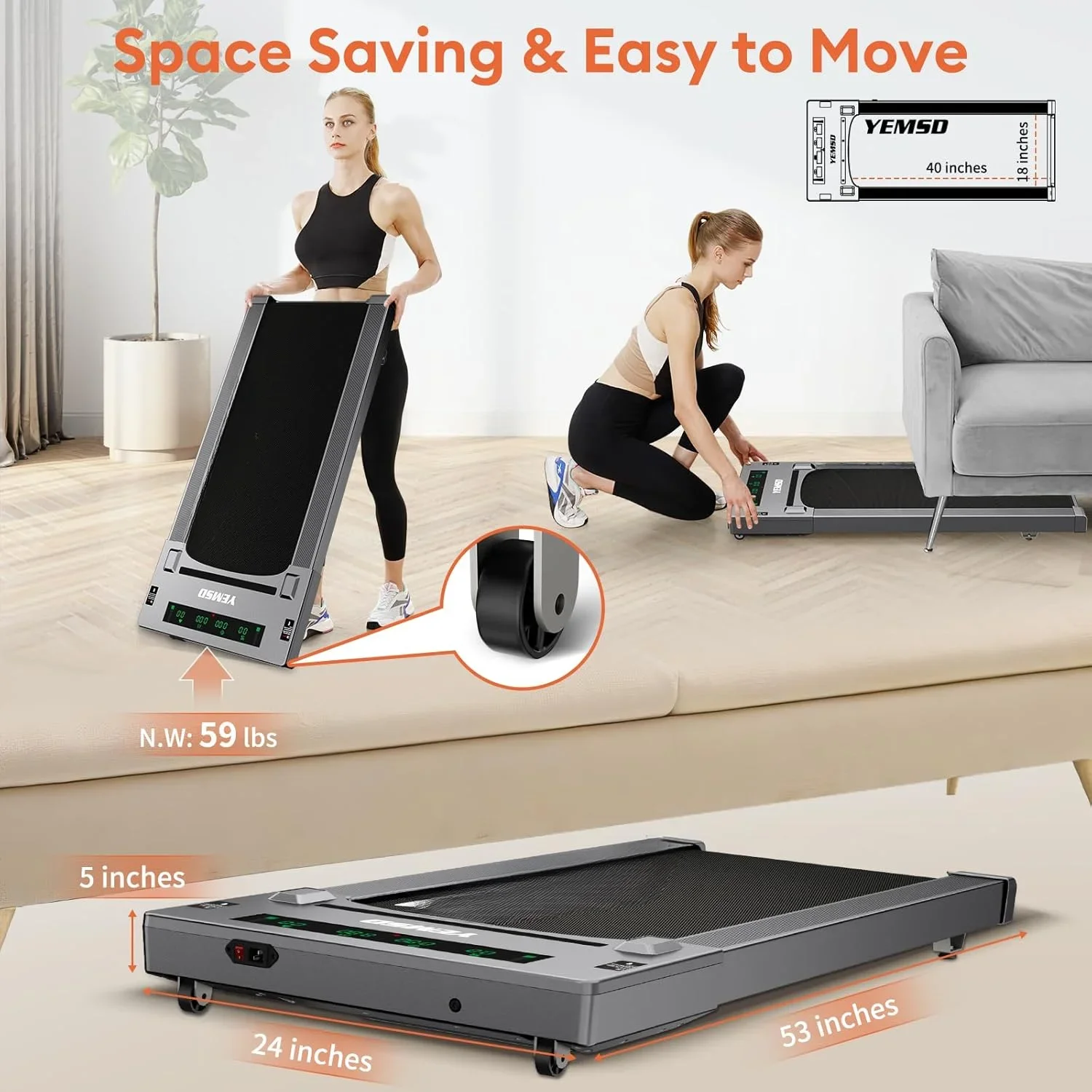 Walking Pad Treadmill, 2.5 HP Under Desk Treadmill for Home Office Walking Treadmill with LED Display
Walking Pad Treadmill, 2.5 HP Under Desk Treadmill for Home Office Walking Treadmill with LED Display