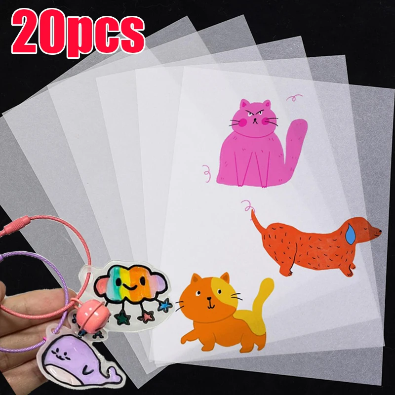 DIY Shrink Art Paper 5/20pcs Clear Heat Shrinkable Sheet for DIY Crafts Jewelry Making Keychain Supplies Kids Adults Accessories
DIY Shrink Art Paper 5/20pcs Clear Heat Shrinkable Sheet for DIY Crafts Jewelry Making Keychain Supplies Kids Adults Accessories