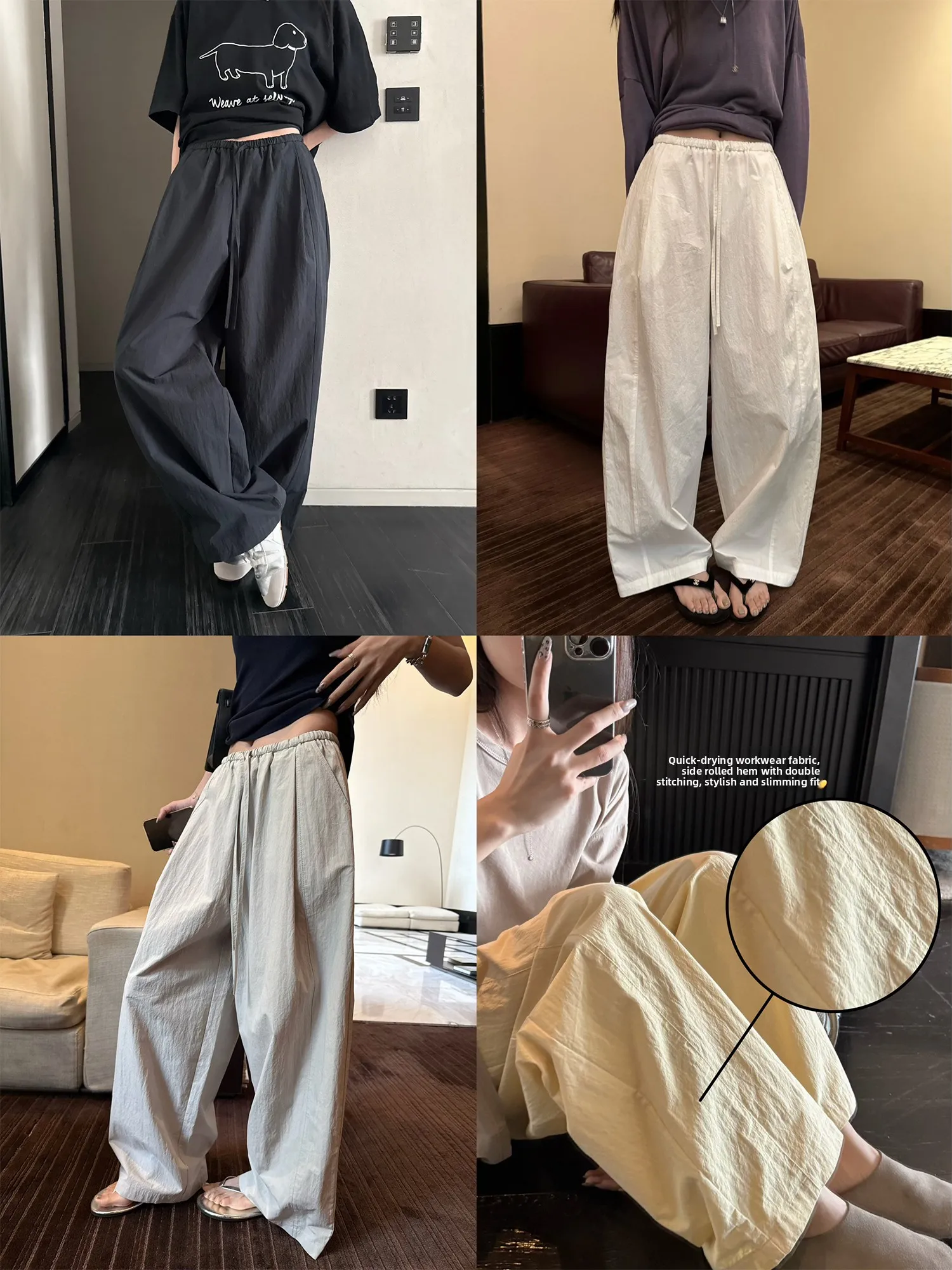 Lightweight Quick-Dry Cool Feel Shape Drawstring Minimalist Loose Wide Leg Pants Women Summer Casual Cotton Blend
Lightweight Quick-Dry Cool Feel Shape Drawstring Minimalist Loose Wide Leg Pants Women Summer Casual Cotton Blend