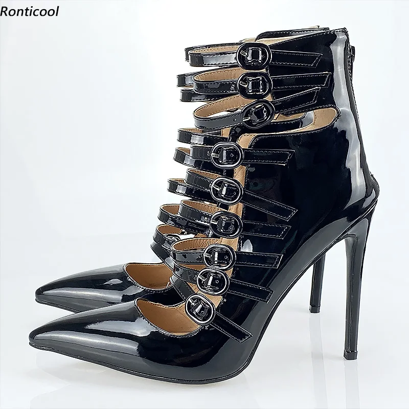 Ronticool Handmade Women Glossy Pumps Sexy Buckle Strap Stiletto Heel Pointed Toe Black Party Shoes Ladies US Plus Size 5-15
Ronticool Handmade Women Glossy Pumps Sexy Buckle Strap Stiletto Heel Pointed Toe Black Party Shoes Ladies US Plus Size 5-15