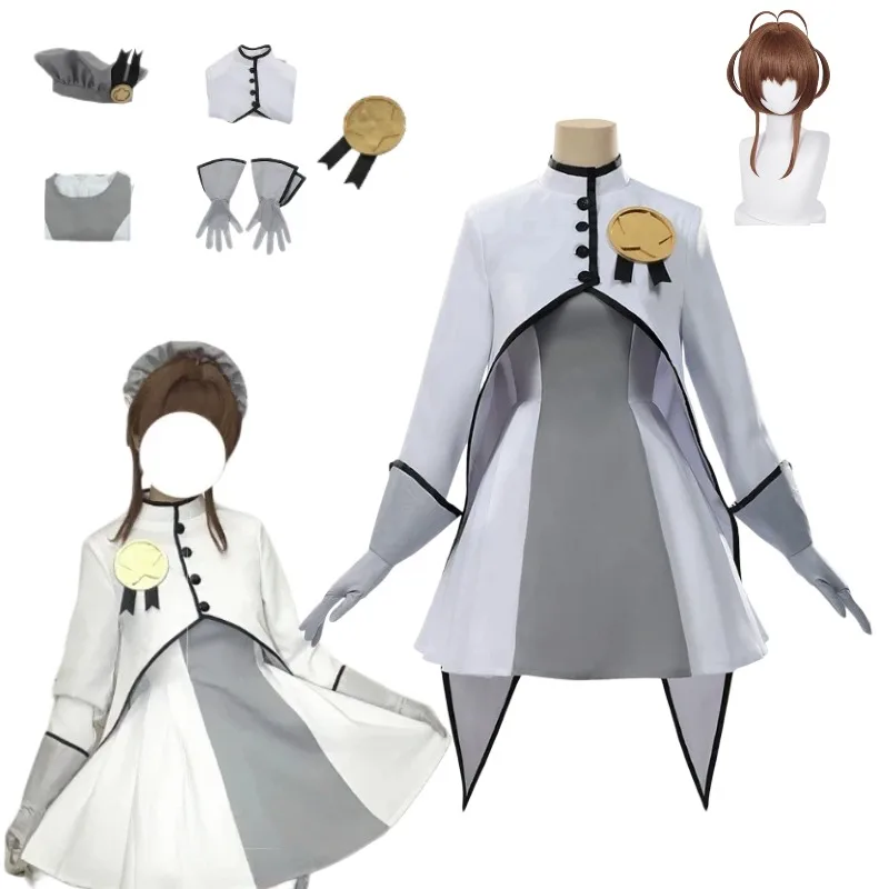 Anime Kinomoto Sakura Cosplay Costume White Gray Lolita Dress Cape Suit Wig for Women Halloween Carnival Party Roleplay Outfits
Anime Kinomoto Sakura Cosplay Costume White Gray Lolita Dress Cape Suit Wig for Women Halloween Carnival Party Roleplay Outfits