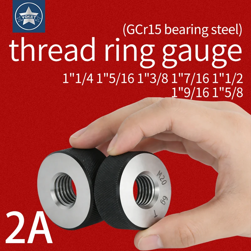 Набор из 2 калибровочных колец (1*GO+1*NOGO) 2A, 1 1/4, 1 5/16, 1 3/8, 1 7/16, 1 1/2, 1 9/16, 1 5/8 дюйма, UN/UNC, американский стандарт, для измерения мелкой резьбы
Набор из 2 калибровочных колец (1*GO+1*NOGO) 2A, 1 1/4, 1 5/16, 1 3/8, 1 7/16, 1 1/2, 1 9/16, 1 5/8 дюйма, UN/UNC, американский стандарт, для измерения мелкой резьбы