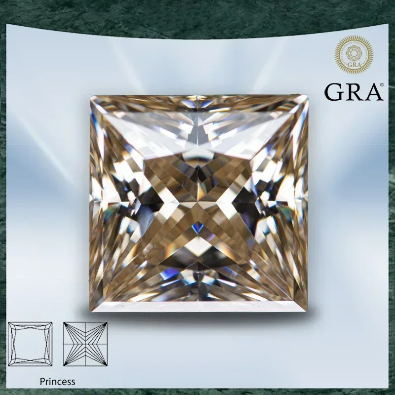 Moissanite Stone Natural Colour Princess Cut Tea Yellow Color VVS1 with GRA Certificate Charms Top Jewelry Making Materials
Moissanite Stone Natural Colour Princess Cut Tea Yellow Color VVS1 with GRA Certificate Charms Top Jewelry Making Materials