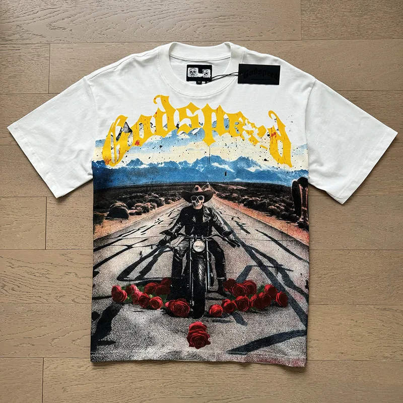 2025ss Футболка Godspeed Harajuku Топы с принтом черепа Мужские футболки GOD SPEED Круглый вырез с коротким рукавом
2025ss Футболка Godspeed Harajuku Топы с принтом черепа Мужские футболки GOD SPEED Круглый вырез с коротким рукавом
