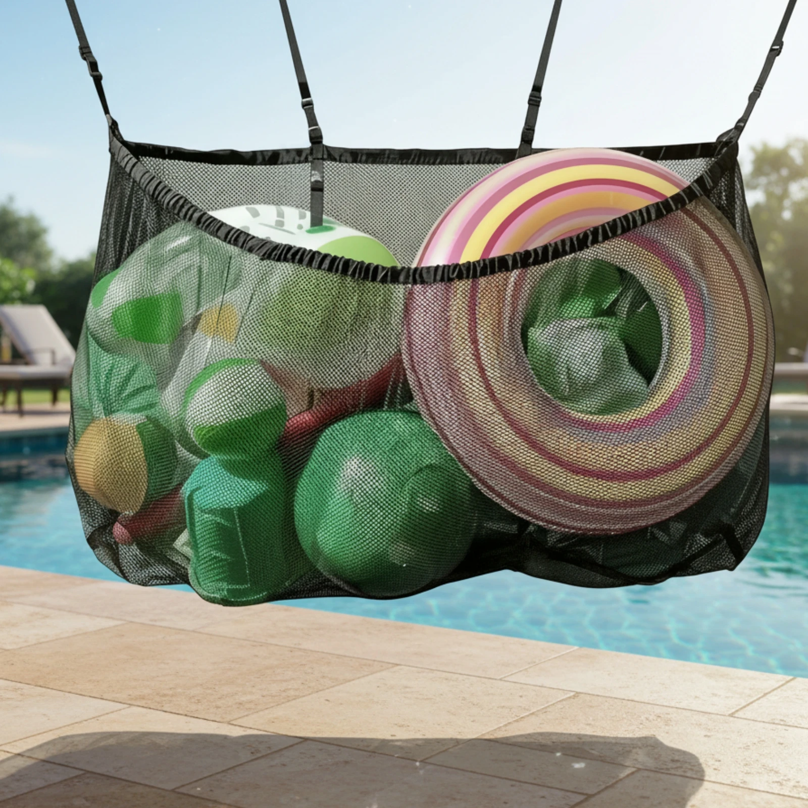 Pool Toy Storage Bag Black Pool Storage Mesh Bag Rectangular Outdoor for Poolside
Pool Toy Storage Bag Black Pool Storage Mesh Bag Rectangular Outdoor for Poolside