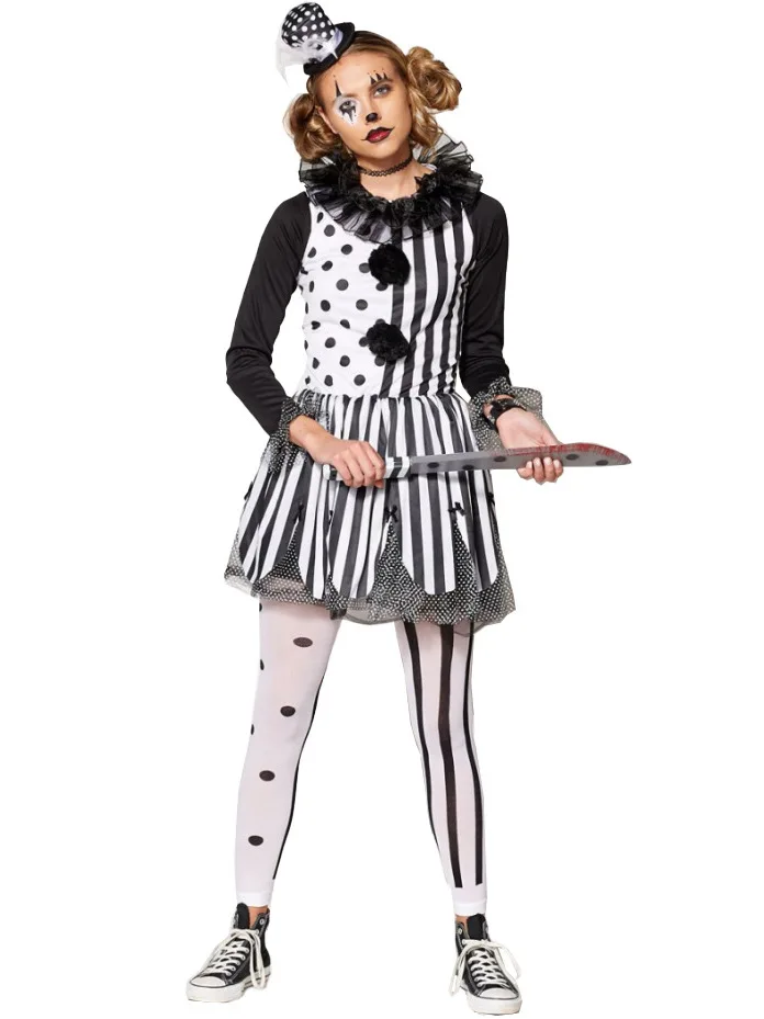 Terror Clown Outfit Children's Halloween Costume Black And White Stripes Carnival Dead Come Back to Life Cosplay Clothes
Terror Clown Outfit Children's Halloween Costume Black And White Stripes Carnival Dead Come Back to Life Cosplay Clothes