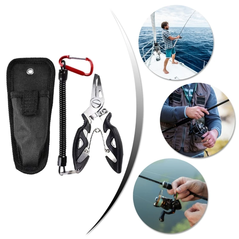 Mutifunction Line Cutter Hook Remover Fish Fishing Pliers Split Rings Plier Fish Lip Holder with Lanyard
Mutifunction Line Cutter Hook Remover Fish Fishing Pliers Split Rings Plier Fish Lip Holder with Lanyard